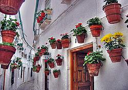 A Typically Decorated Spanish Village Street